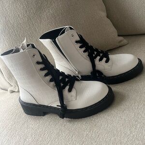 White Combat Boots